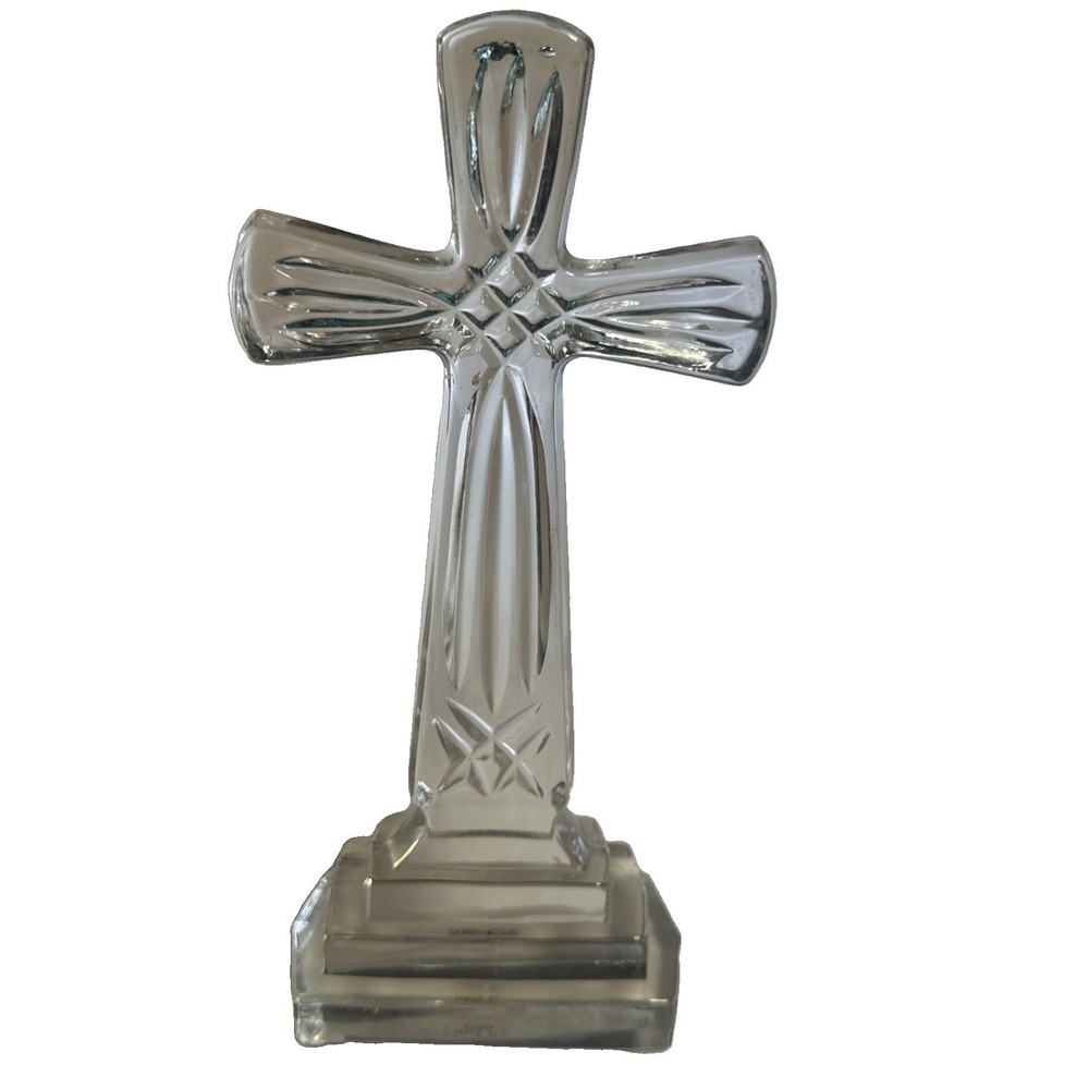 Beautiful Crystal Cross Figurine 9" Tall